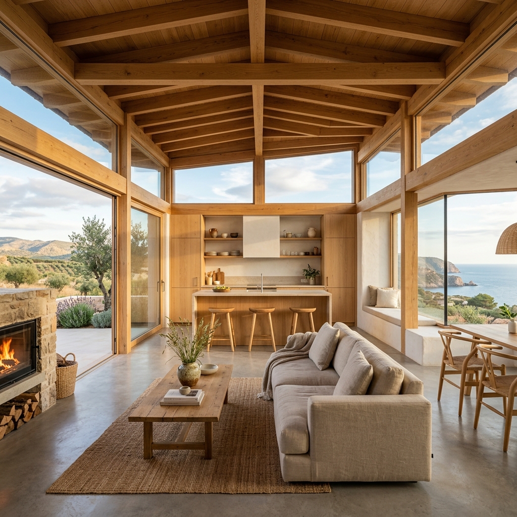 Interior modular con materiales naturales