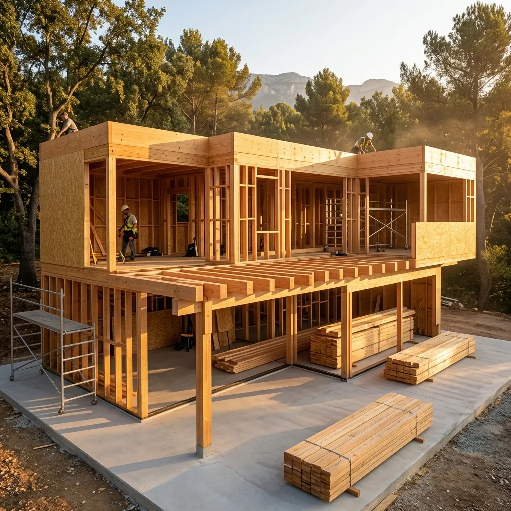 Casa de entramado de madera Solana Habitat en entorno natural
