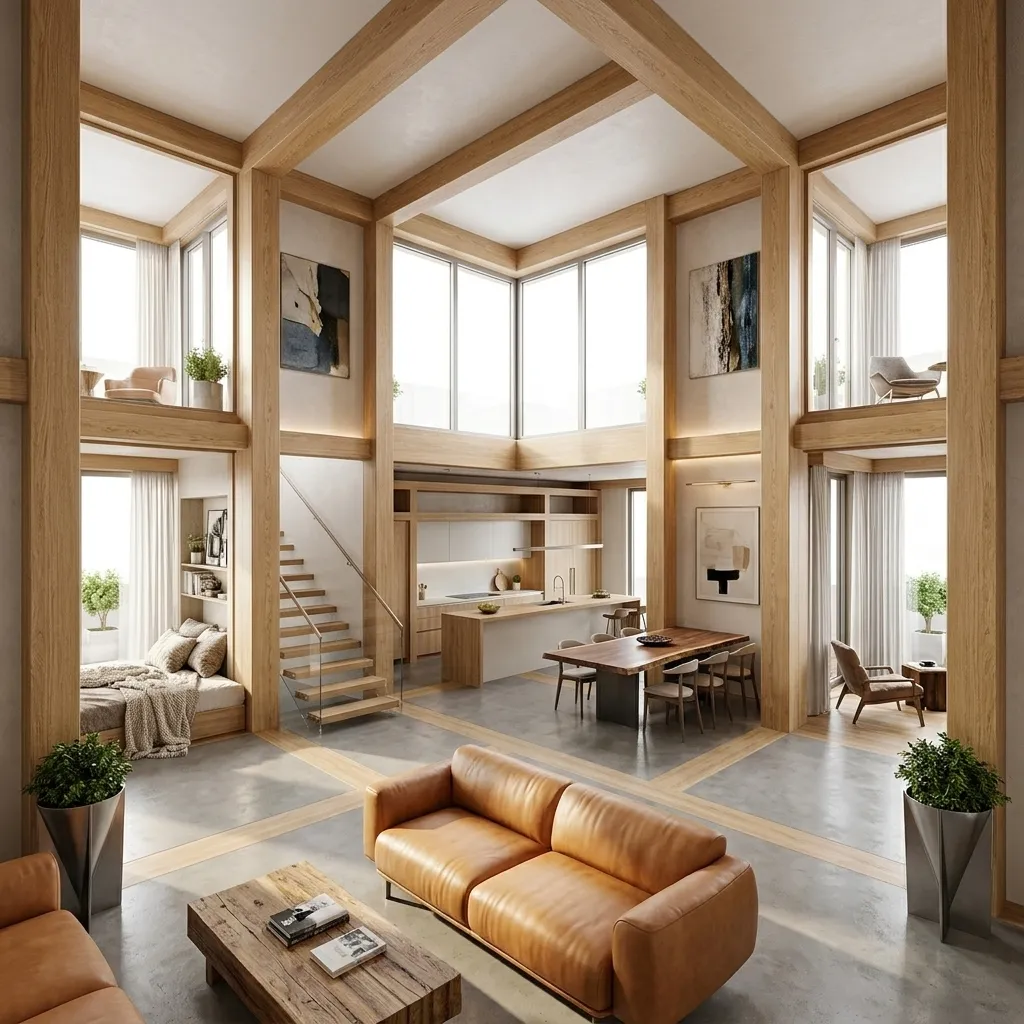 Reforma integral de vivienda horizontal con madera